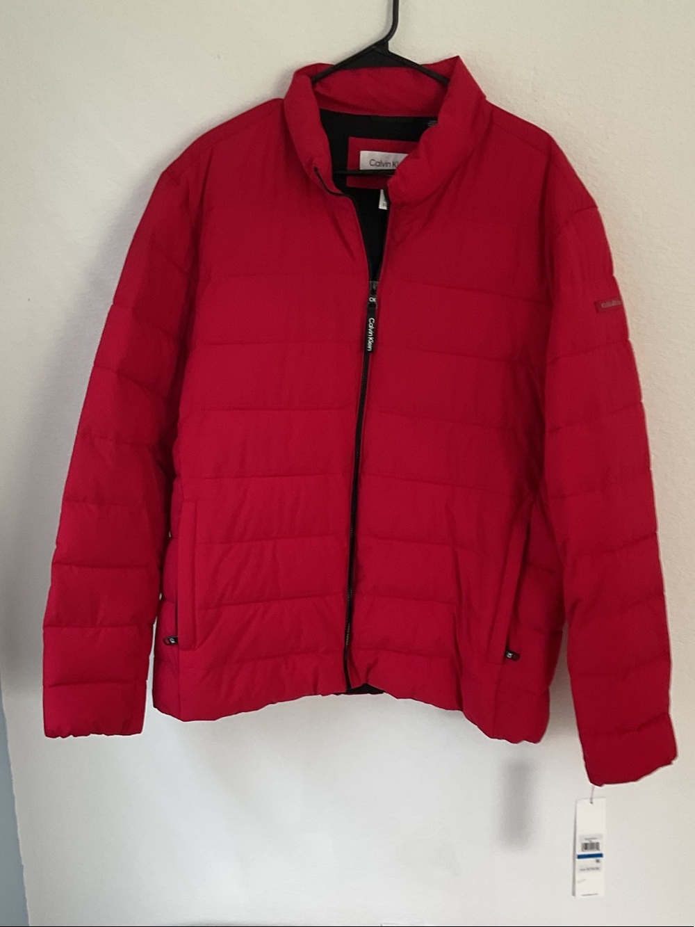 Calvin Klein Women's Bright Red Quilted Puffer Jacket